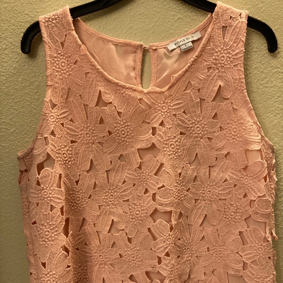 Purple Snow Tops - Peach lace top